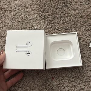 Empty AirPods box white